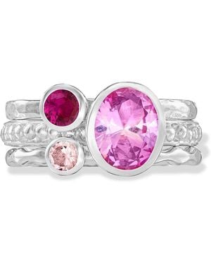 Dower & Hall Blush Twinkle Stacking Rings - Pink