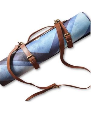 VIDA VIDA Handmade Leather Yoga Mat Strap - Blue