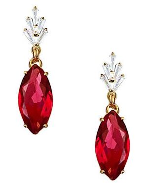 Adriana Pappas Designs Marquise Drops Earrings - Red