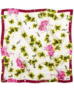 RainSisters Medium Floral Natural Silk Scarf - Multicolor