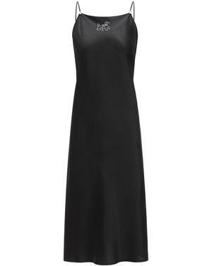 NOT JUST PAJAMA Diamond Poodles Silk Slip Dress - Black