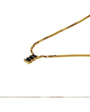 NASI SILVER Baguette Nahar Necklace- Onyx - Metallic