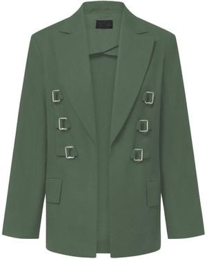 Audrey Vallens Cotton Blazer Sage - Green
