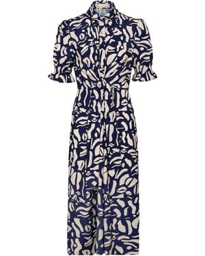 Guinea London Tie Front Dress - Blue