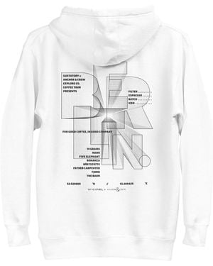Anchor and Crew Gustatory Berlin Coffee Scene Cotton Blend Embroidered Hoodie - White