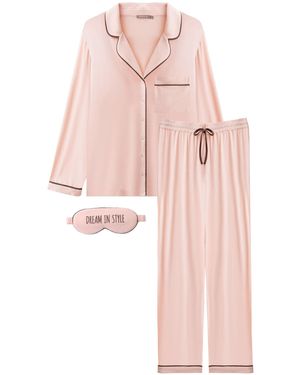 Nokaya Bamboo Long Pyjama Set - Pink