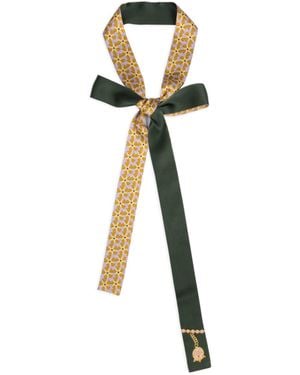 Lost Pattern Secret Garden Silk Skinny Scarf - Multicolour