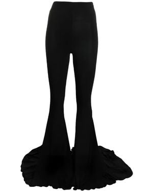 LIA ARAM Velvet Pants With Train - Black