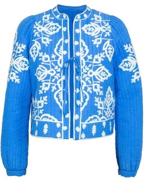 Rose & Nancy Lori Embroidered Quilted Jacket - Blue