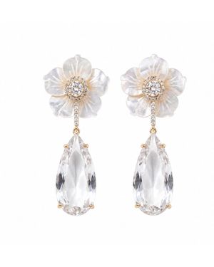 Ormiro Sakura Dew Earrings - White