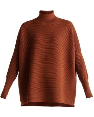 Paisie Turtleneck Ribbed Jumper - Brown
