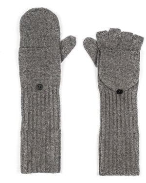 Bel Cashmere Long Cashmere Mittens - Grey