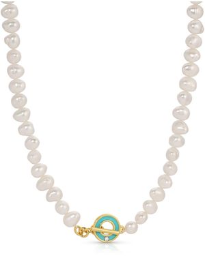 Leeada Jewelry Tropez Pearl Necklace - Metallic
