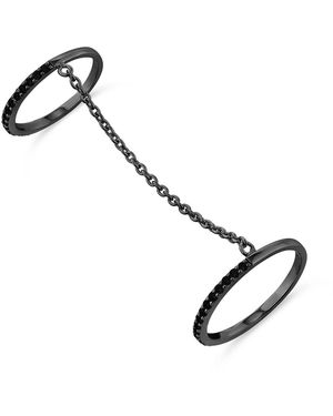 SALLY SKOUFIS Highbeam Duo Ring With Made Diamonds - Metallic