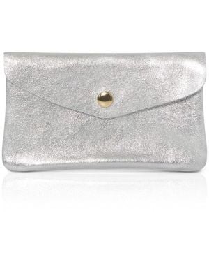 Betsy & Floss Medium Popper Leather Purse - Grey