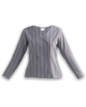 REISTOR Fitted Cotton Tweed Jacket - Grey