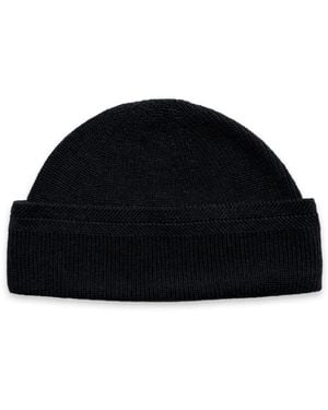 Paul James Knitwear Lightweight Cotton Fowey Fisherman Beanie - Black