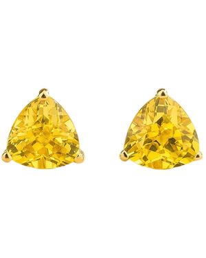 Juvetti Trillion Earrings Set With Sapphire - Yellow