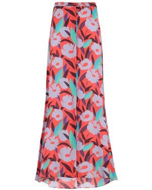 Teodora Milano Camogli Silk Long Skirt - Red