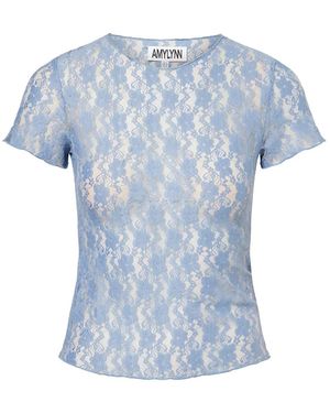 Amy Lynn Orla Floral Lace Top - Blue