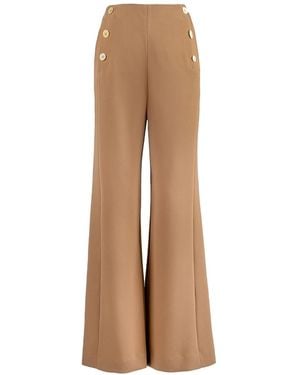 Solgo Atelier Martha Sailor Bootcut Crepe Pant - Natural