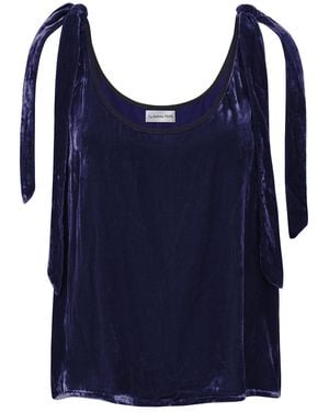 LA FEMME MIMI Velvet Blouse - Blue