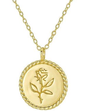 Nazzar Coin Flower Pendant Necklace - Metallic