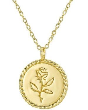 Nazzar Coin Flower Pendant Necklace - Metallic
