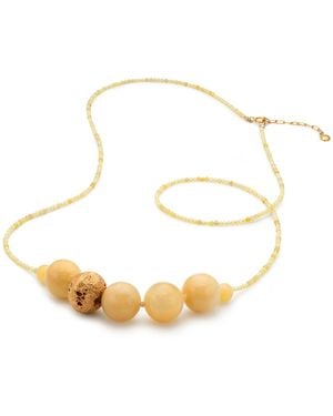 EVA REMENYI Honey Calcite Ball Necklace - Metallic