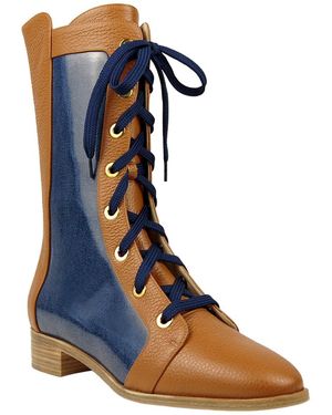 Moon D'elle Neutrals Vespro Boots - Blue