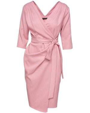 concept A trois Wrap Cocktail Powder Dress - Pink