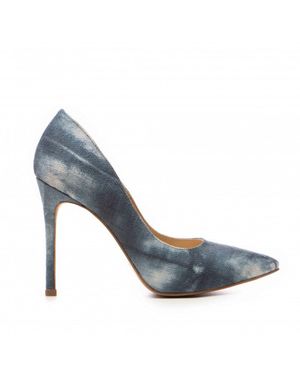 The 5Th Element Washed Denim Stiletto Pumps - Blue