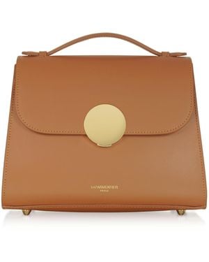 Le Parmentier Bombo Top-Handle Satchel Bag W/Strap - Brown