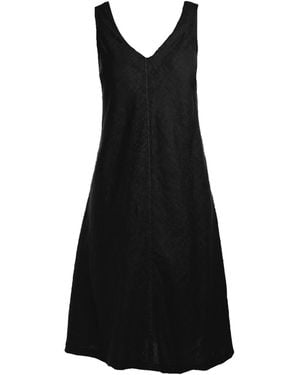 Haris Cotton V Neck Linen Cami Dress - Black