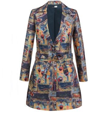 Richa Sharma Abstract Print Single Breasted Blazer Dress - Blue