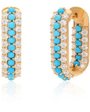 Preeti Sandhu Summer Sparkle U-Shaped Vermeil Hoops - Blue