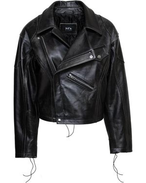 SVETA Milano Alanis Leather Biker Jacket - Black