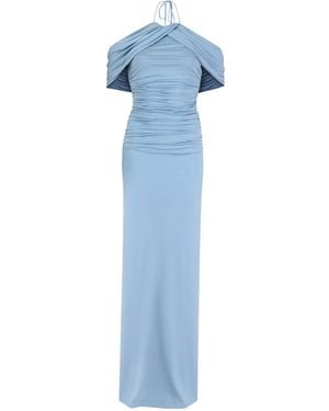 House of Ika Twist Halter Dress - Blue