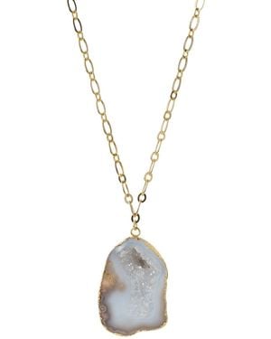 YAA YAA LONDON Chunky And I Like It Long Gemstone Pendant Necklace - Metallic
