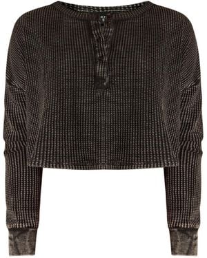 Known Supply Cris Waffle Knit Top - Black