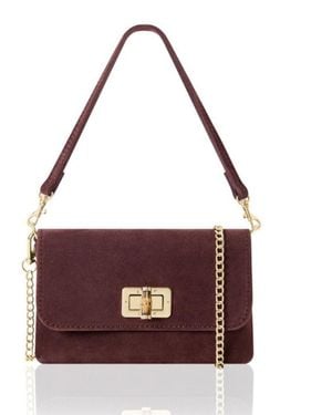 Betsy & Floss Cori Suede Handbag & Clutch Bag - Purple