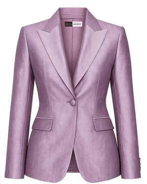 Richa Sharma Tailored Silk Lilac Blazer - Purple