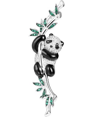 Arte Madrid Puffy Panda Brooch - Metallic
