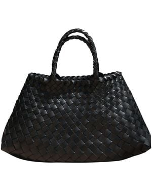 Rimini Woven Vegan Leather Tote 'Elisabetta' - Black