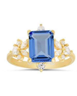 Kylie Harper Aquamarine Emerald-Cut Ring - Blue