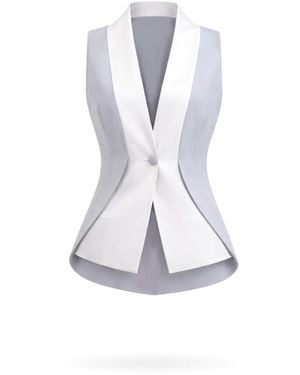 Lumina Eligma The Gathered Suit Vest Ensemble - White