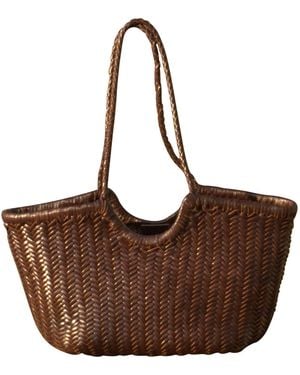 Rimini Woven Leather Handbag - Brown