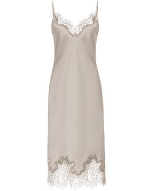 Avenue 8 Neutrals Lace Detailed Midi Cami Dress - Natural