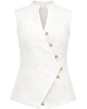 Lumina Eligma The Isla Linen Vest Ensemble - White