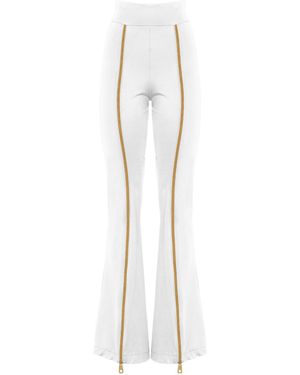 ANTONINIAS Zipnisa Elegant Pants With Zip In - White